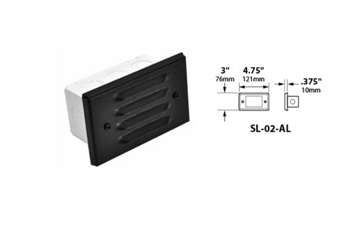 Focus Industries SL-02-AL-SS 12V 18W S8 Incandescent Lensed Step Light, Stainless Steel Finish