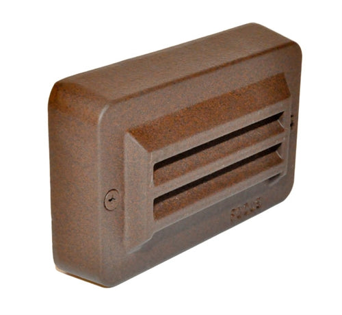 Focus Industries SL-17-LED3BAR 3W OMNI LED, Cast Brass 3 Louvers Step Light, Brass Acid Rust Finish