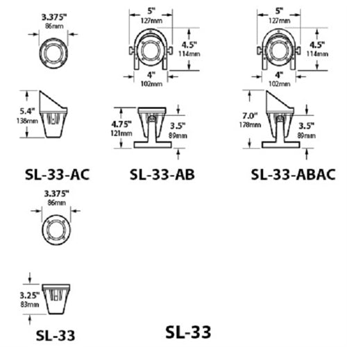 Focus Industries SL-33-ABLEDBAT 12V 4W LED Brass Underwater Light, Aiming Bracket, Black Acid Texture Finish
