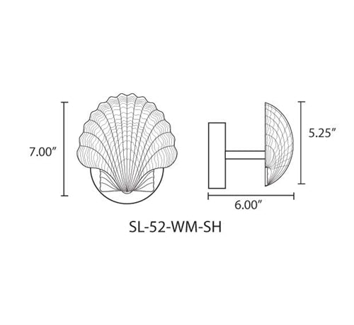 Focus Industries SL-52-SHLEDPBAR 4W 12V LED, Brass Shell Hat Wall Mount Light, Brass Acid Rust Finish