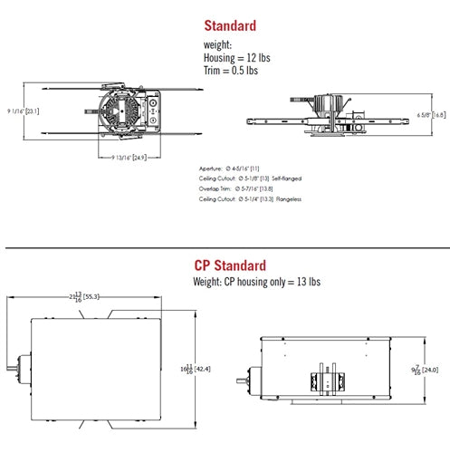 Gotham EVO4SH 35/15 MVOLT EZ1 HSG 4" Shower LED Downlight, 3500K, 1500 Lumens, 120-277V, eldoLED 0-10V ECOdrive Linear Dim to 1%, Housing Only
