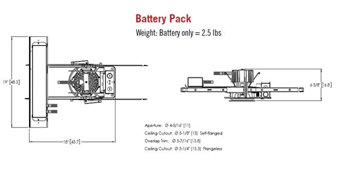 Gotham EVO4SH 30/15 MVOLT EZ1 E10WCPR HSG 4" Shower LED Downlight, 3000K, 1500 Lumens, 120-277V, eldoLED 0-10V ECOdrive Linear Dim to 1%, 10W Emergency Battery Pack, Housing Only