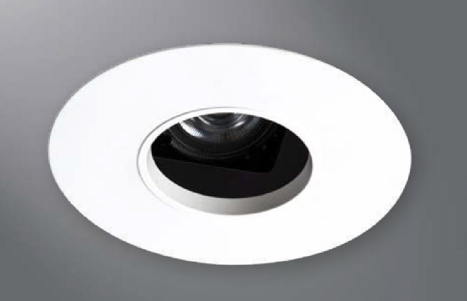 Halo Recessed Lighting 1435MWWB 4" Round Pinhole with Oculus, Open, 35° Tilt, Matte White, White Baffle