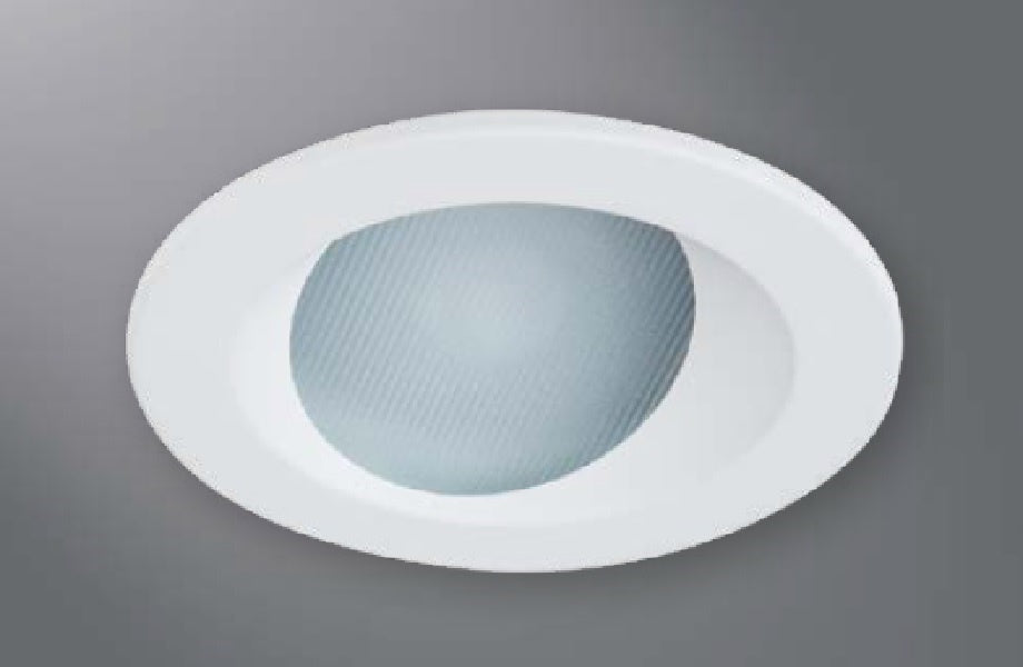 Halo Recessed 1442HWF 4" Line Voltage Angle Cut Conical Reflector, Lens Wall Wash, Haze, White Flange