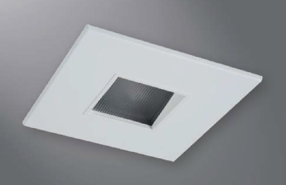 Halo Recessed 1486MWWB 4" Line Voltage Square Pinhole, Lens Wall Wash, Matte White, White Baffle