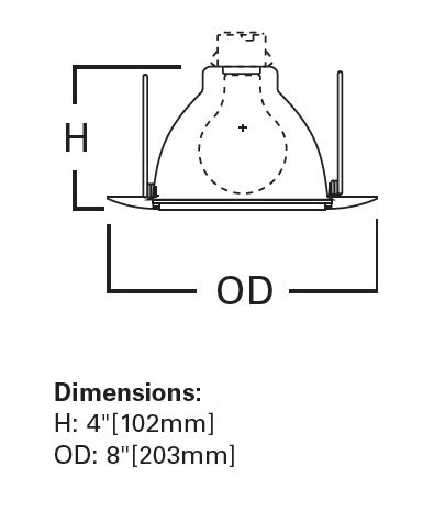 Halo Recessed 170PS 6" Albalite Lens with Reflector Shower Trim, Wet Location Listed, Polymer White Trim