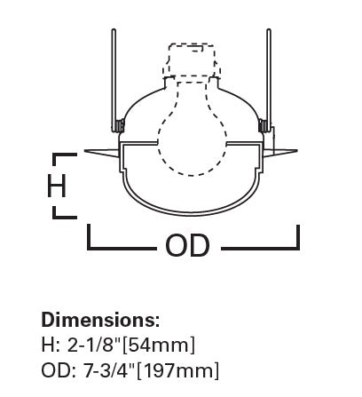 Halo Recessed 172PS 6" Frosted Glass Dome with Reflector, Wet Location Listed, White Trim, Dome Lens with Reflector