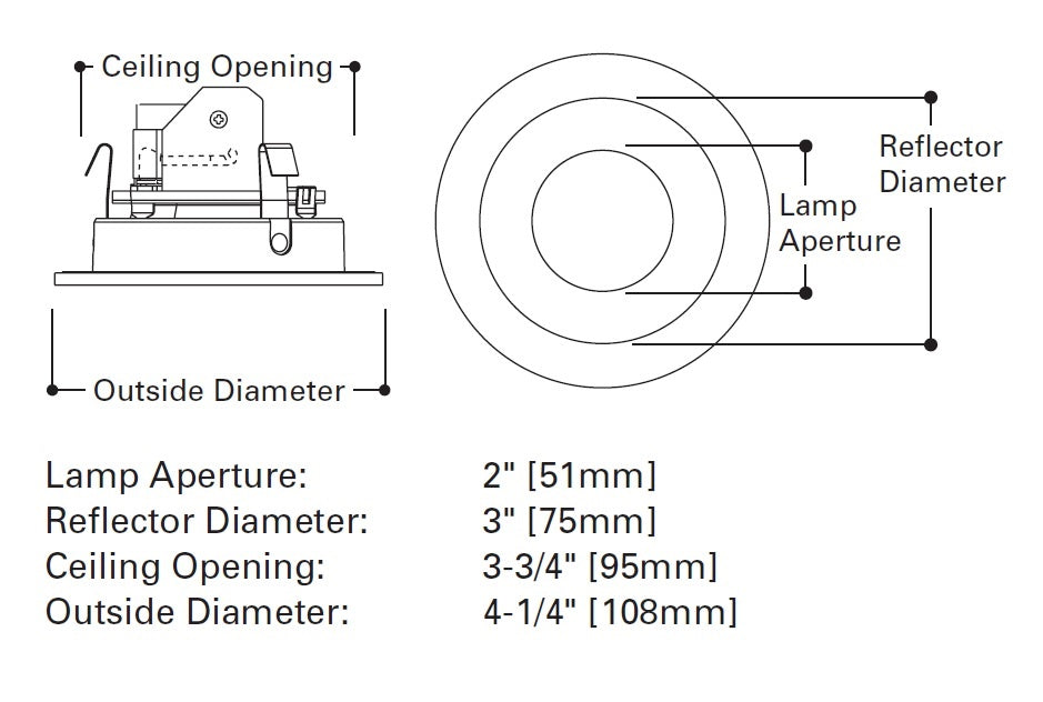 Halo Recessed 3007SN 3" Regressed Lens Shower Trim, Satin Nickel with Satin Nickel Reflector