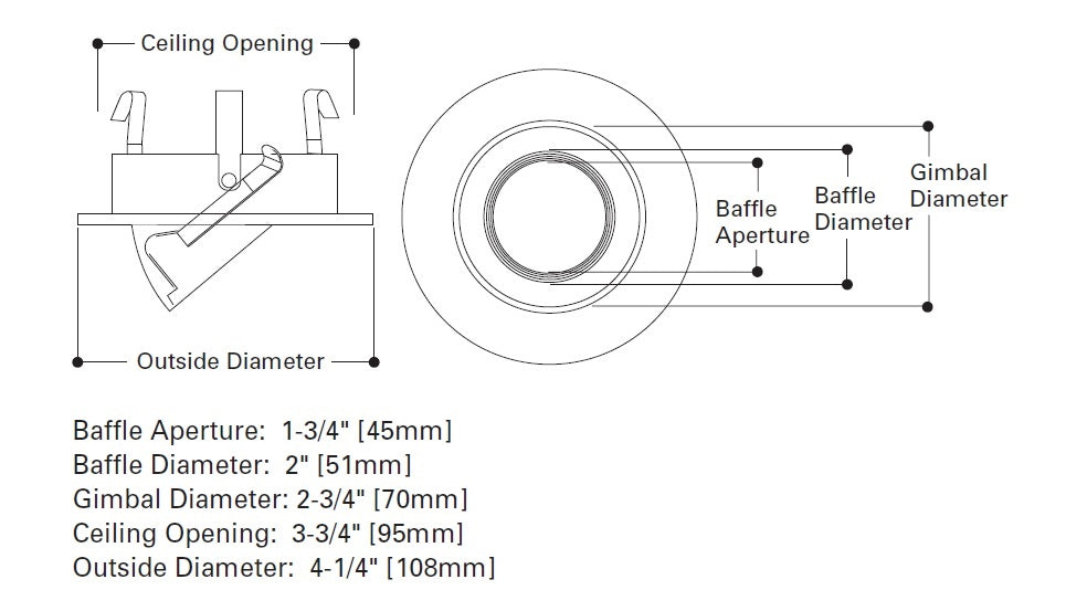 Halo Recessed 3009BKBB 3" Adjustable Flush Gimbal Trim with 35 Degree Tilt, Black with Black Baffle