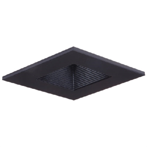 Halo Recessed 3012BKBB 3" Square Regressed Lens Adjustable Baffle Trim, Black Baffle, Black Trim