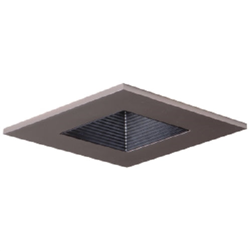 Halo Recessed 3012SNBB 3" Square Regressed Lens Adjustable Baffle Trim, Black Baffle, Satin Nickel Trim