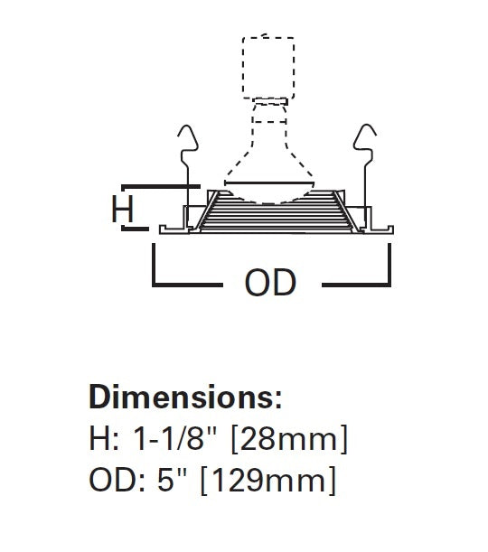 Halo Recessed 4001WB 4" Line Voltage Plastic Step Baffle Trim, White Baffle White Trim