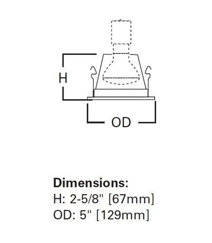 Halo Recessed 4055WH 4" Prismatic Glass Lens with Cut-Cone Reflector Trim, Flat Glass Lens, White Trim