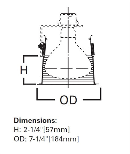 Halo Recessed 410WG 6" Trim R40, PAR38 Baffle Oversize White Trim Ring with White Baffle