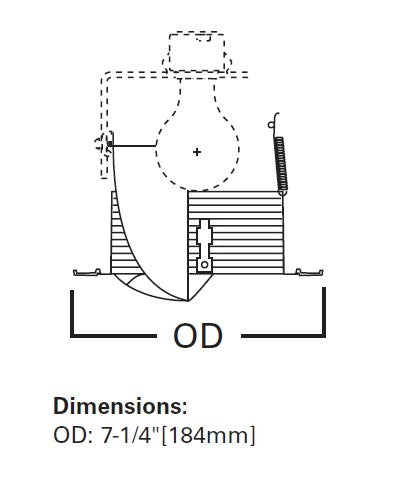 Halo Recessed 425W 6" Wall Wash with Coilex Baffle and Scoop Reflector, White Baffle, White Trim