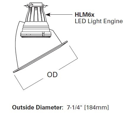 Halo Recessed 455SC 6" Slope Ceiling Reflector, Specular Clear Reflector