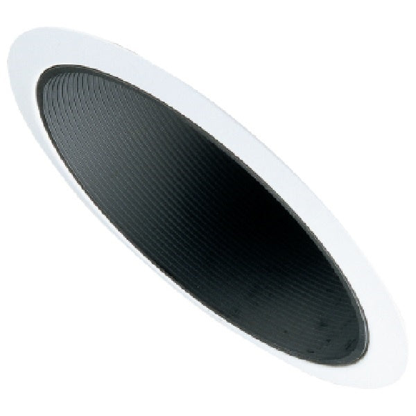Halo Recessed 456P 6" Slope Ceiling Baffle, White Trim with Black Baffle
