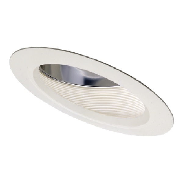 Halo Recessed 496W 6" Slope Ceiling Baffle with Reflector, White Trim Ring with White Baffle