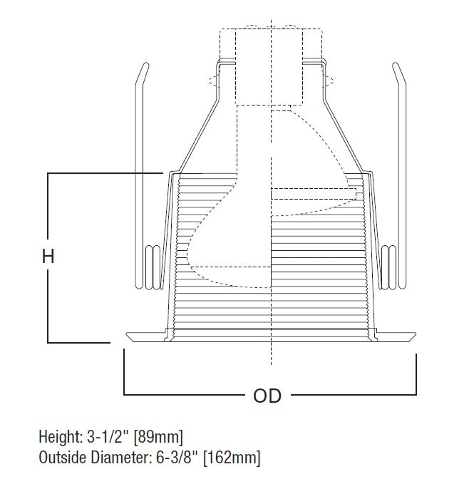Halo Recessed 5012 5" Line Voltage High Coilex Baffle Trim for H5 Non-IC Type Housings, White Trim, Black Baffle
