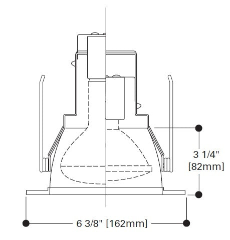 Halo Recessed 5020SC 5" Line Voltage Reflector Cone Trim for BR30 and PAR Lamps in H5 Housings, White with Clear Reflector