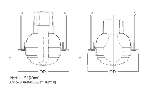 Halo Recessed 5054PS 5" Dome Lens Showerlight Trim, Wet Location Listed, White Trim Ring with Dome Lens