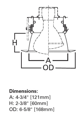 Halo Recessed 5107SC 5" Specular Reflector, Self-flange, Specular Clear, White Trim Finish