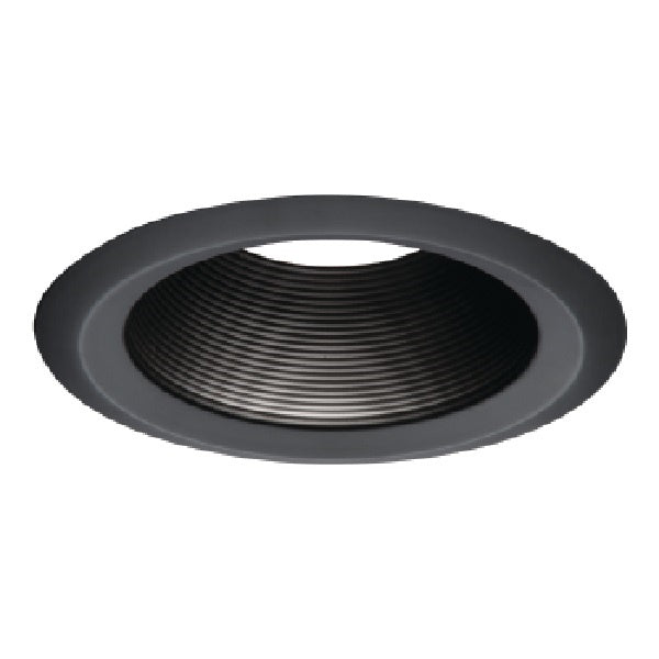 Halo Recessed 6102BB 6" Line Voltage Tapered Metal Baffle, Black Baffle, White Trim