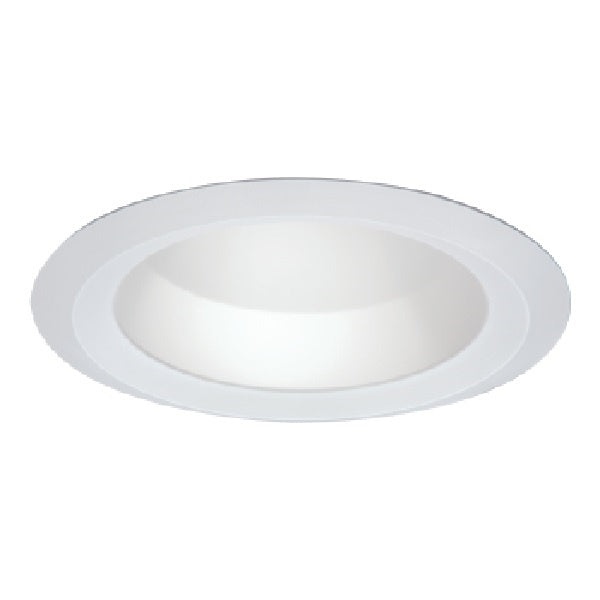Halo Recessed 6121WH 6" Line Voltage Incandescent Shallow Full Cone Reflector, Self Flange, White Reflector, White Trim