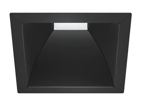 Halo Recessed Commercial 61SQMB 6" Square Medium Distribution Reflector, Matte Black, Black Flange