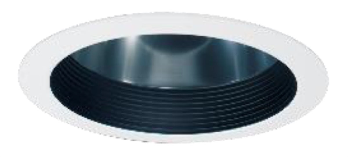 Halo Recessed Commercial 61WDBB 6" Baffle Reflector, Wide Distribution, Black Baffle, White Flange