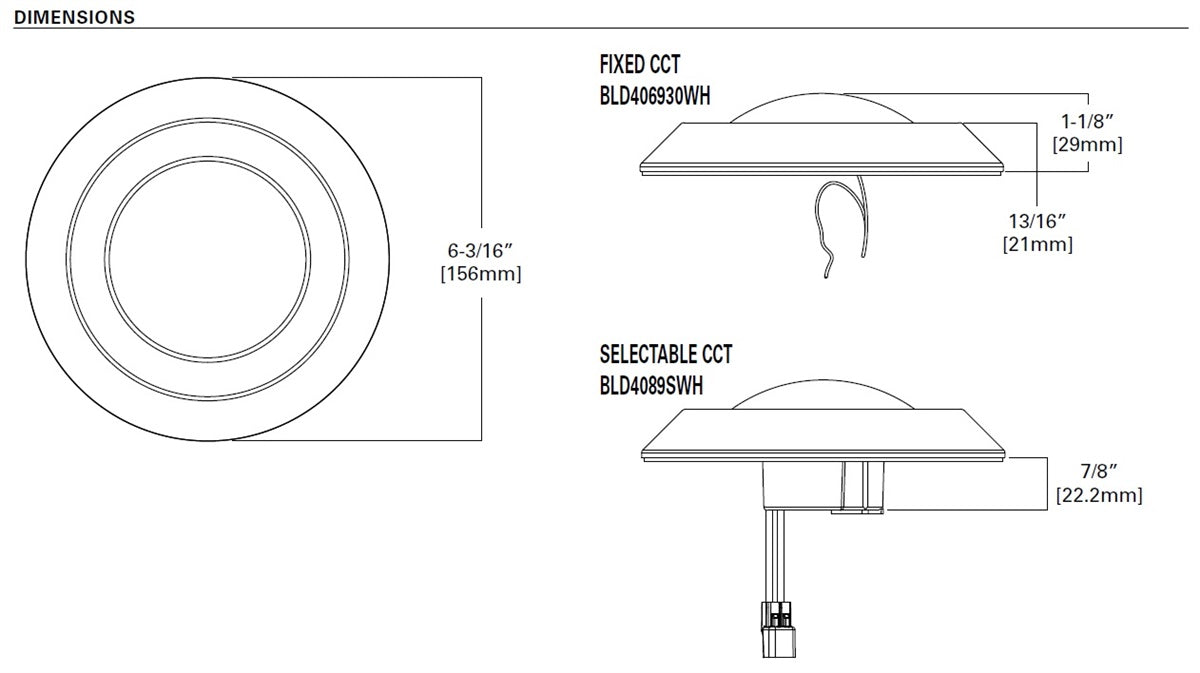 Halo Recessed BLD4089SWH 4" Backlit LED Downlight, 800 Lumens, 90 CRI, SeleCCTable 2700K-5000K, Matte White