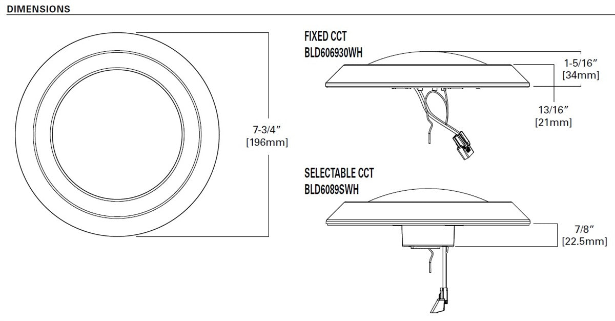 Halo Recessed BLD6089SWH 6" Backlit LED Downlight, 800 Lumens, 90 CRI, SeleCCTable 2700K-5000K, Matte White