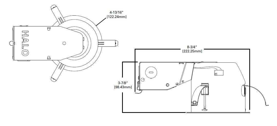 Halo Recessed E44MR16RICAT 4" Remodel LED MR16 Ultra-Shallow Low Voltage IC Type Housing, Air Tight