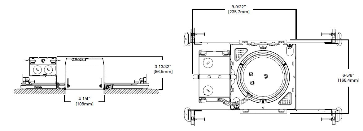 Halo Recessed E44PAR16ICATDR10 4" New Construction LED Ultra-Shallow Line Voltage IC Type Housing, Air Tight, De-rated to 10W for LED Lamps Only