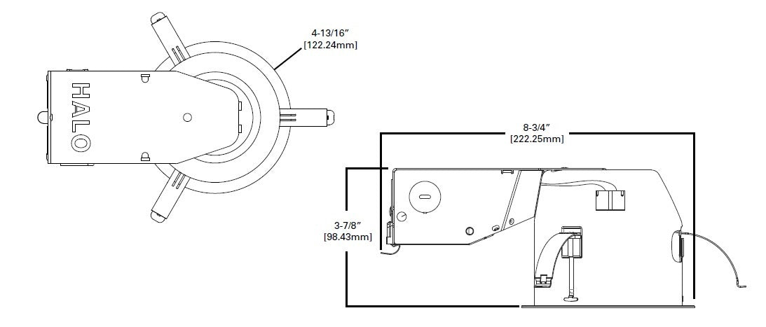 Halo Recessed E44PAR16RICATDR10 4" Remodel LED PAR16 Ultra-Shallow Low Voltage IC Type Housing, Air Tight, De-rated to 10W for LED Lamps Only