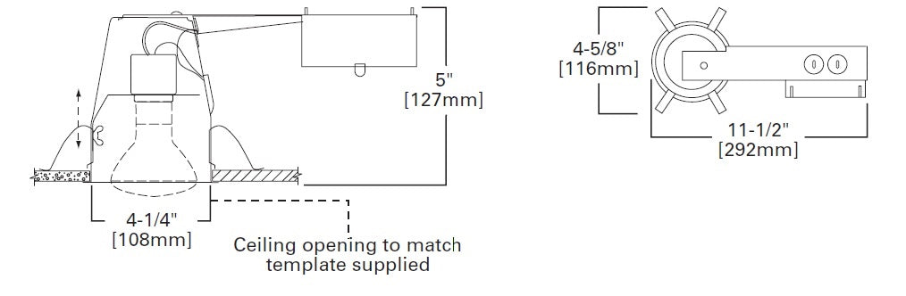 Halo Recessed E4RTATSB 4" Remodel LED, Air Tight, Non-IC Type Housing with Adjustable Socket Bracket