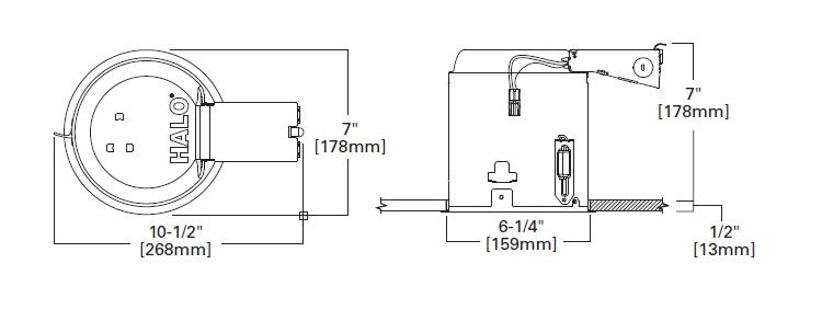 Halo Recessed E750RICAT 6" Remodel Housing for Integrated LED Trims and Modules, Air Tight, IC Type Housing