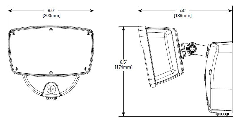 Halo FSL503TIB Single Head Large LED Floodlight, 5800 Lumens, Selectable CCT 3000K, 4000K, and 5000K, Integrated Photocell, Bronze