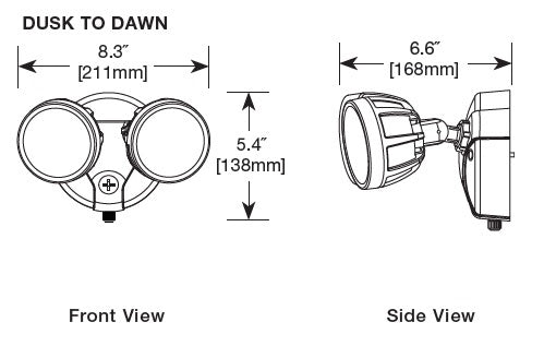 Halo FTR1740LPC All-Pro LED Twin Round Floodlight with Integrated Photocontrol, Bronze
