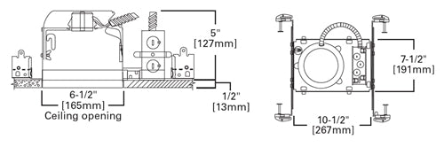Halo Recessed H27ICAT 6" Shallow Ceiling New Construction, Air Tight, 120V, IC Type Housing