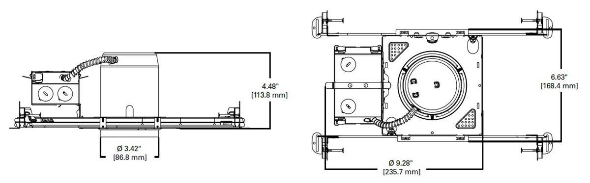 Halo Recessed H36MR16ICAT 3" 10W Shallow Low Voltage New Construction Housing for LED MR16 Trims
