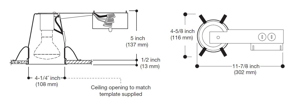 Halo Recessed H99RTAT 4" Remodel Line Voltage, Air Tight, Non-IC Type Housing