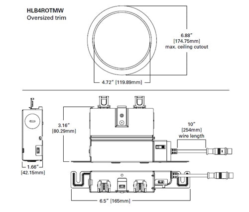 Halo Recessed HLB4ROTMW 4" Round Oversized Trim, Matte White