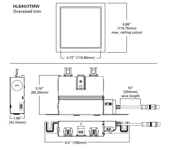 Halo Recessed HLB4SOTMW 4" Square Oversized Trim, Matte White