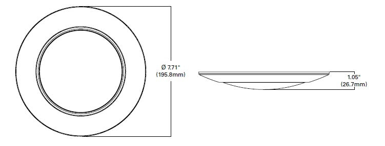Halo Recessed HLC6099401EWH-6BP 6" Dimmable LED Surface Light, 750 Lumens, 90 CRI, 4000K, 120V, Matte White, 6 Bulk Pack