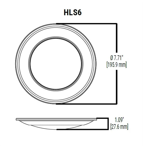 Halo Recessed HLS6099FS1E-12BP 6" LED Disk Light, 1200 lumens, 90 CRI, 5CCT (2700K, 3000K, 3500K, 4000K, 5000K), Phase Cut Dimming 10%, Matte White, 12-Pack