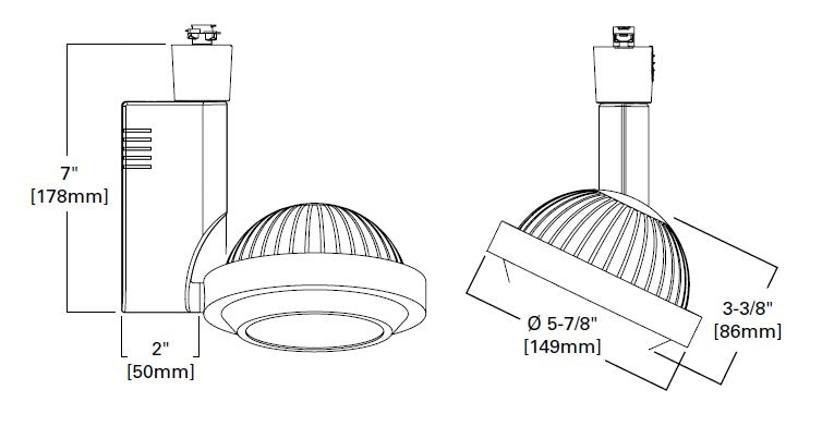 Halo Track Lighting L807HOSP8030P High Output LED Track Fixture, Spot Distribution, 80 CRI, 3000K Color Temperature, 120V, Short Snoot, White