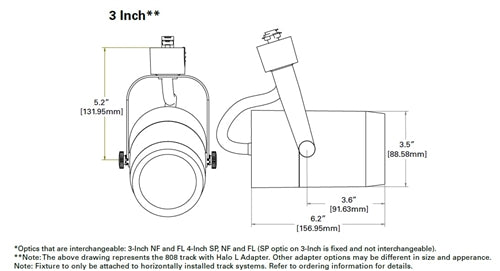 Halo Track Lighting L80818NF940P High Performance Power Trac and Laser Trac LED Cylinder Spotlight, 1800 Lumens, 3-Inch Output, 22 Degree Narrow Flood, 4000K, 90 CRI, Matte White