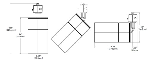 Halo Track Lighting L830S23WF940WHTEWH 23W Sustainable LED Lazer Track Light, 2300 Lumens, Wide Flood Optic, 4000K, 90 CRI, White Finish, White Adapter