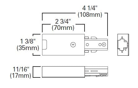 Halo Track Lighting L901P Live End Connector, White Color